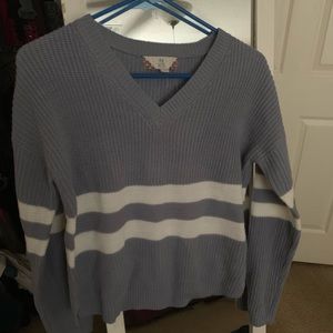 Baby blue and white sweater